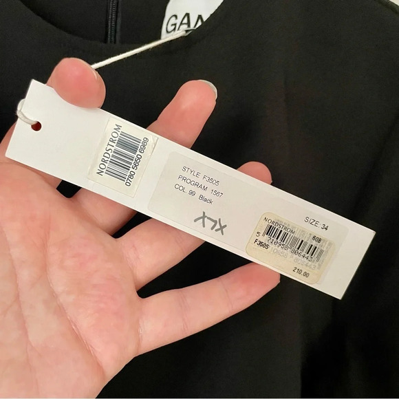 GANNI Clark Long Sleeve Dress in Black NWT - Picture 8 of 11